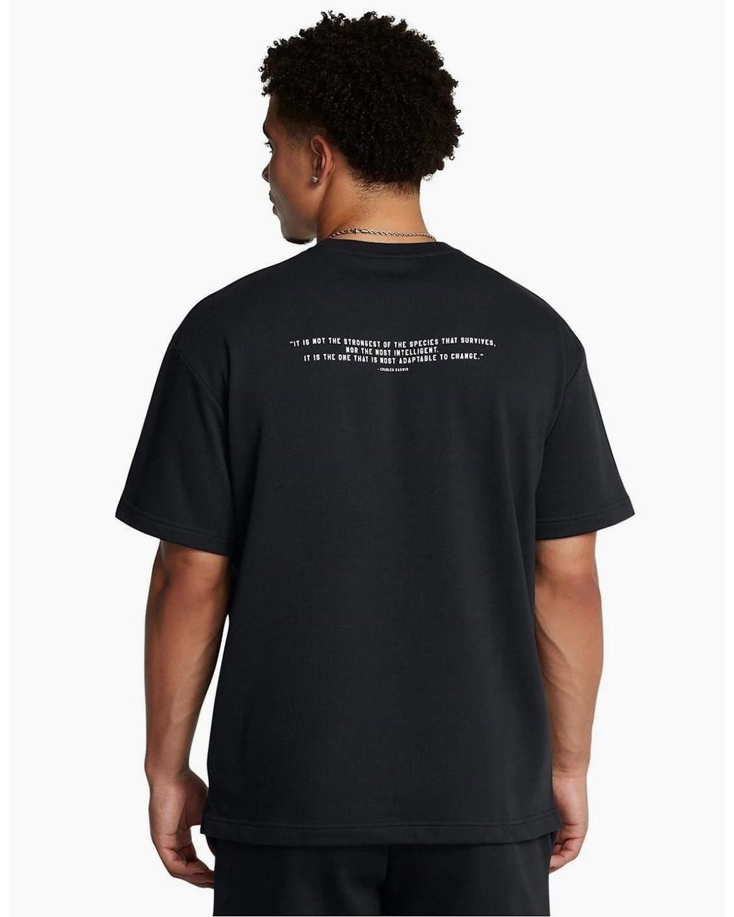 Under Armour Black Terry Regular Fit Crew Neck T-Shirt for men