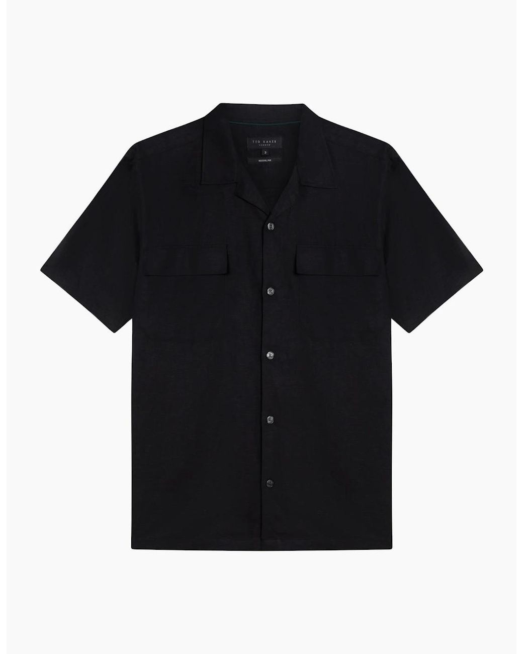 Ted Baker Black Whether Regular Fit Double Pocket Shirt for men