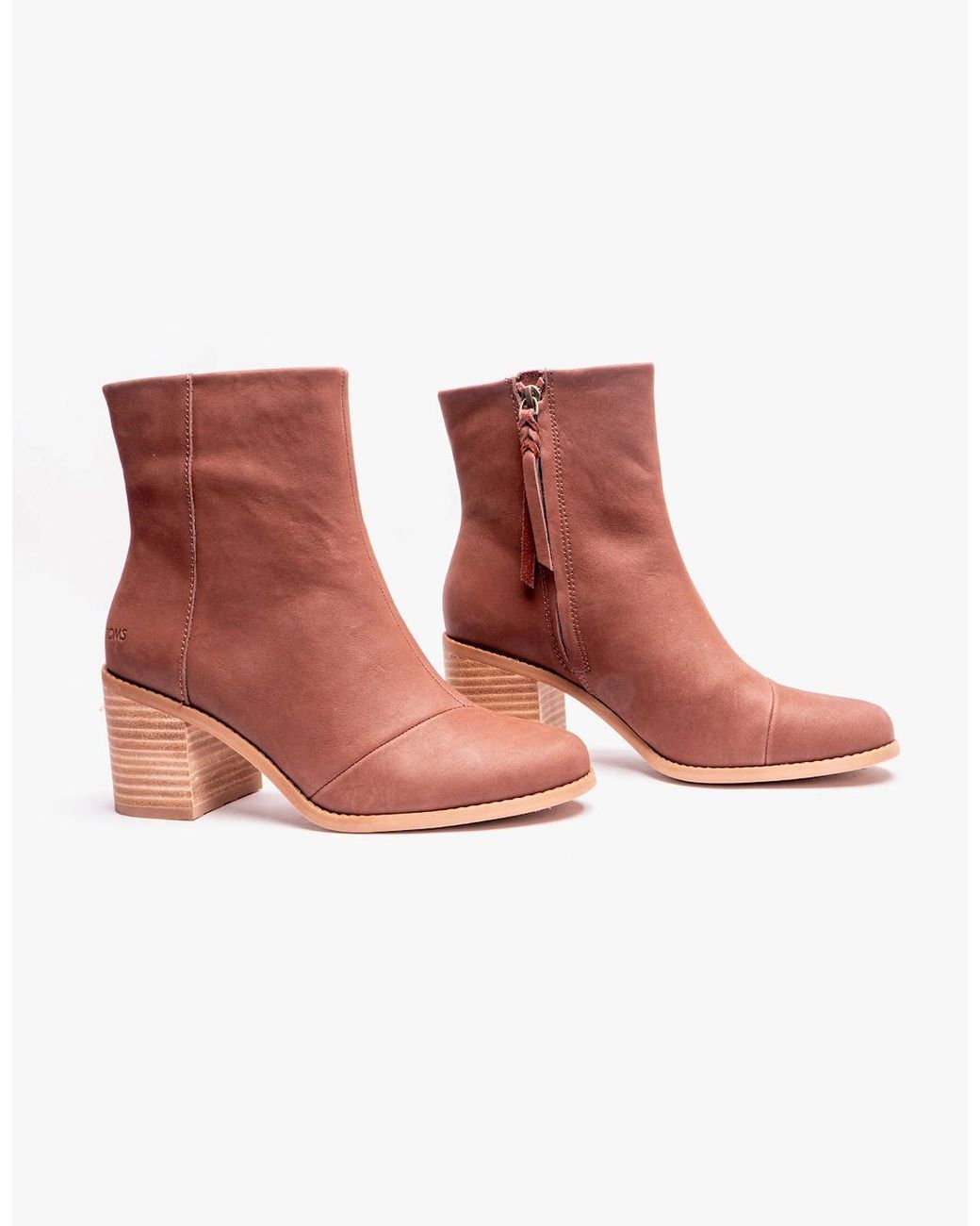 TOMS Red Evelyn Boots Chestnut