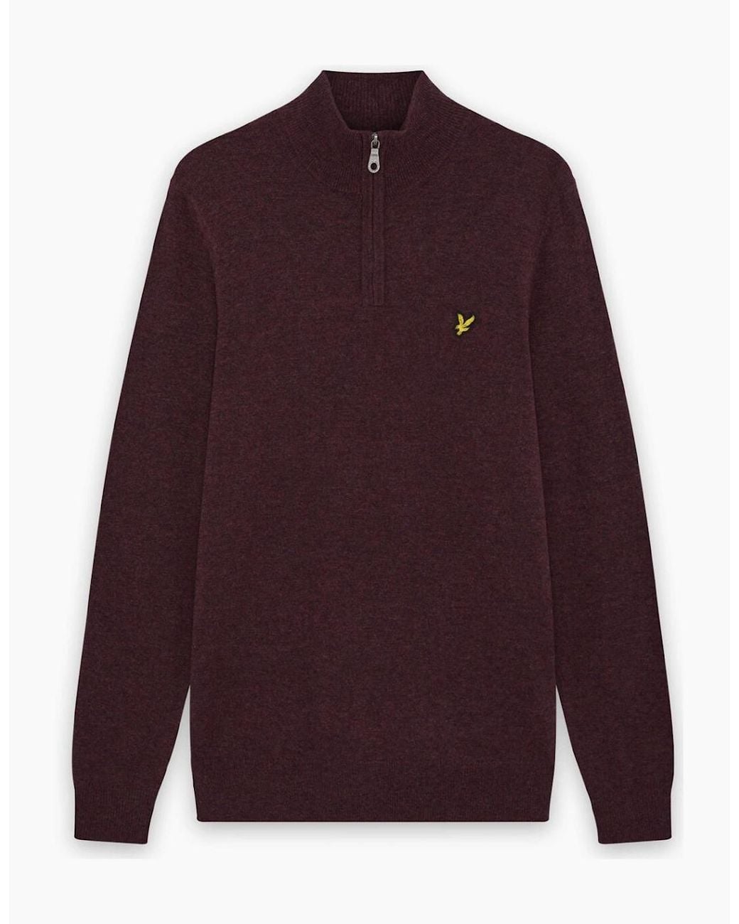 Lyle & Scott Purple Lyle & Scott Big & Tall Quarter Zip Knitwear Jumper for men