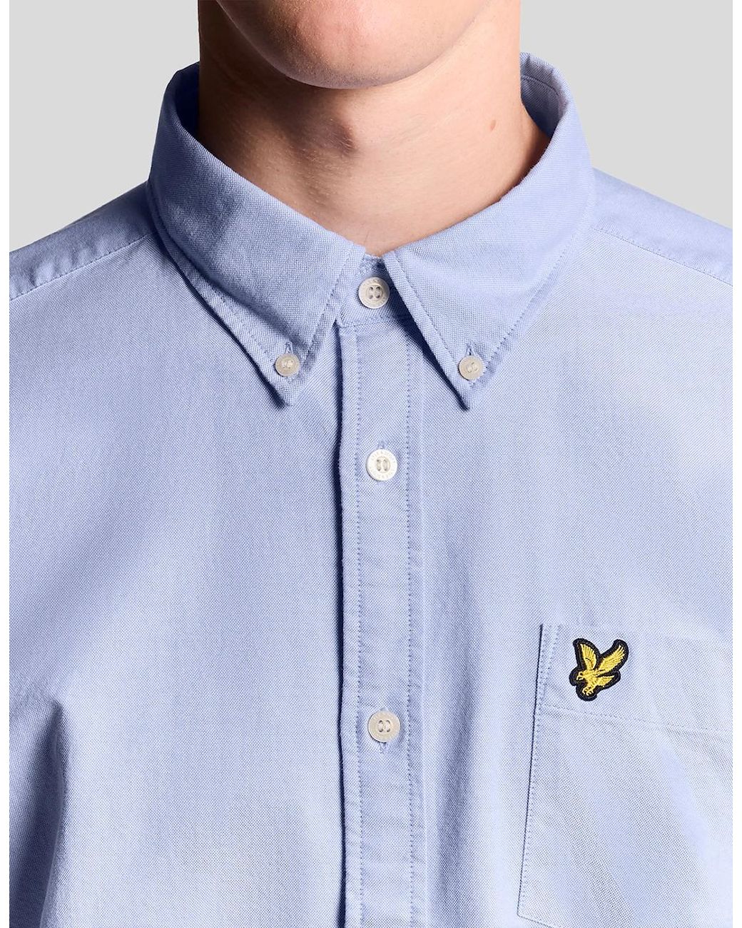 Lyle & Scott Blue Cotton Button Down Oxford Shirt for men