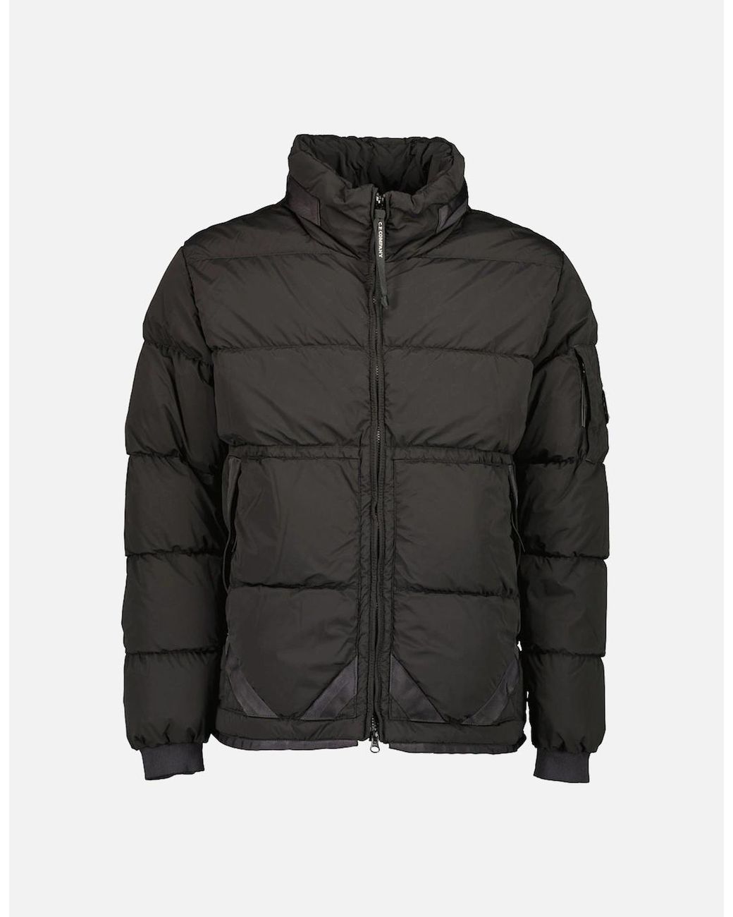 C P Company Black Nycra-R Down Lens Jacket for men