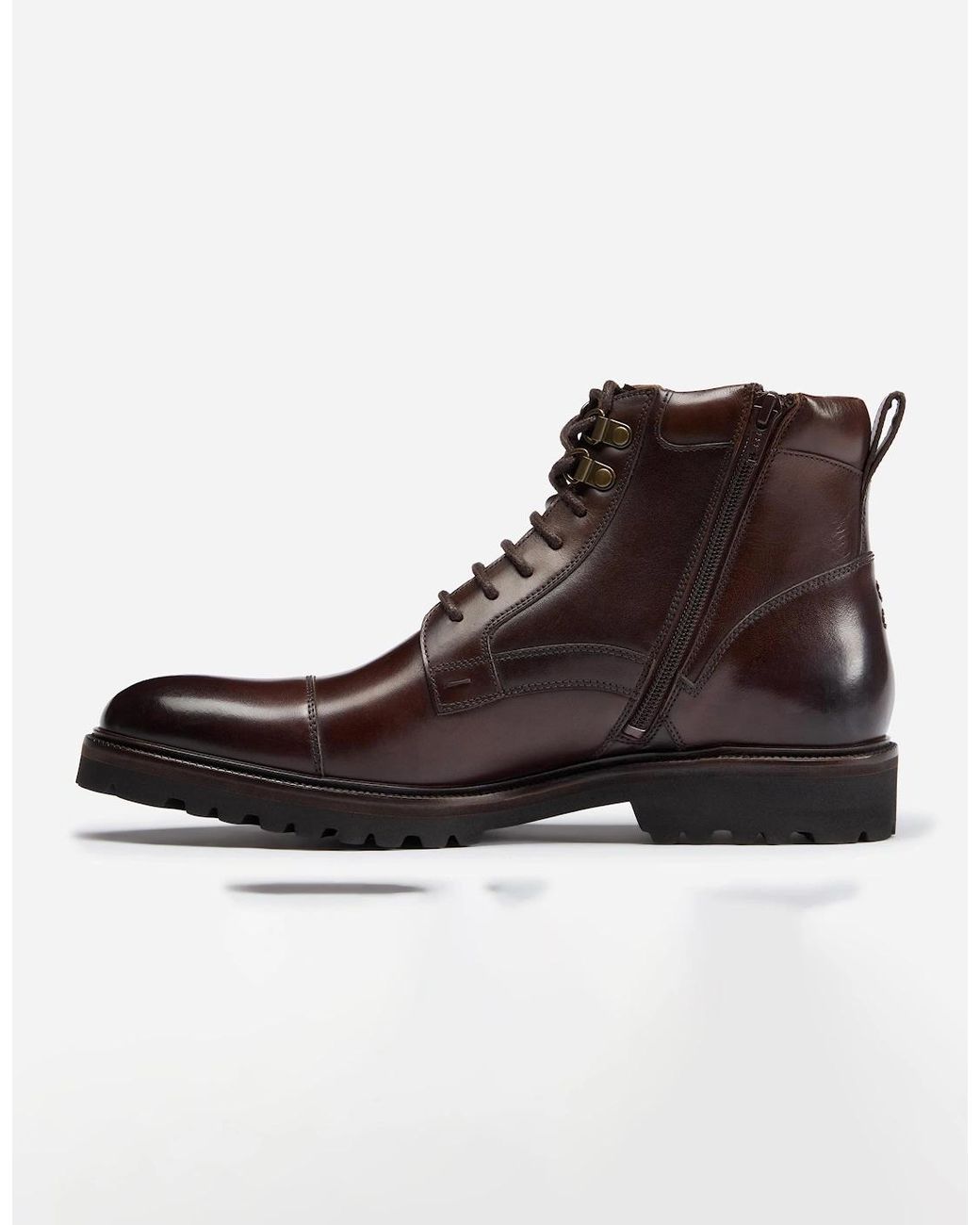 Oliver Sweeney Brown Runcorn Antiqued Calf Leather Brogue Boots for men