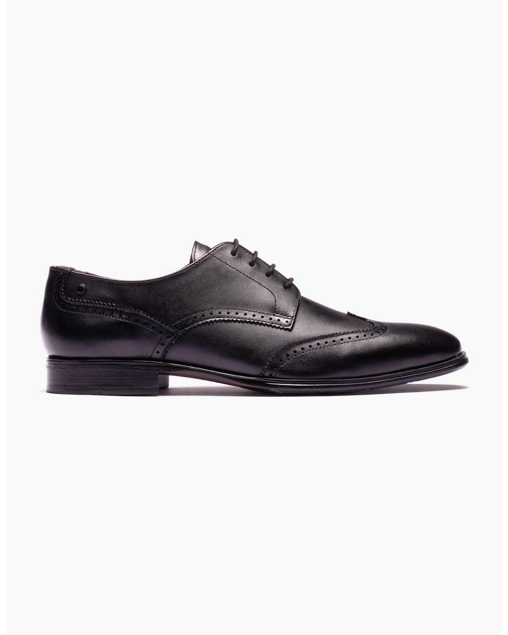 Base London Black London Sloane Leather Brogues Shoes for men