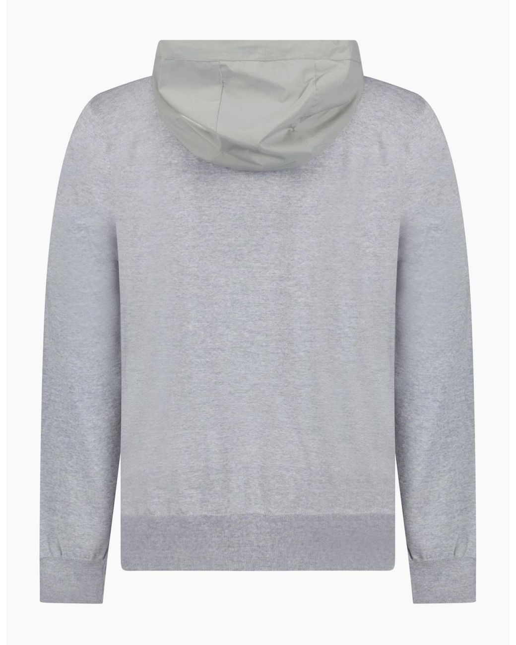 Gran Sasso Gray Hooded Zip-Up Jacket for men
