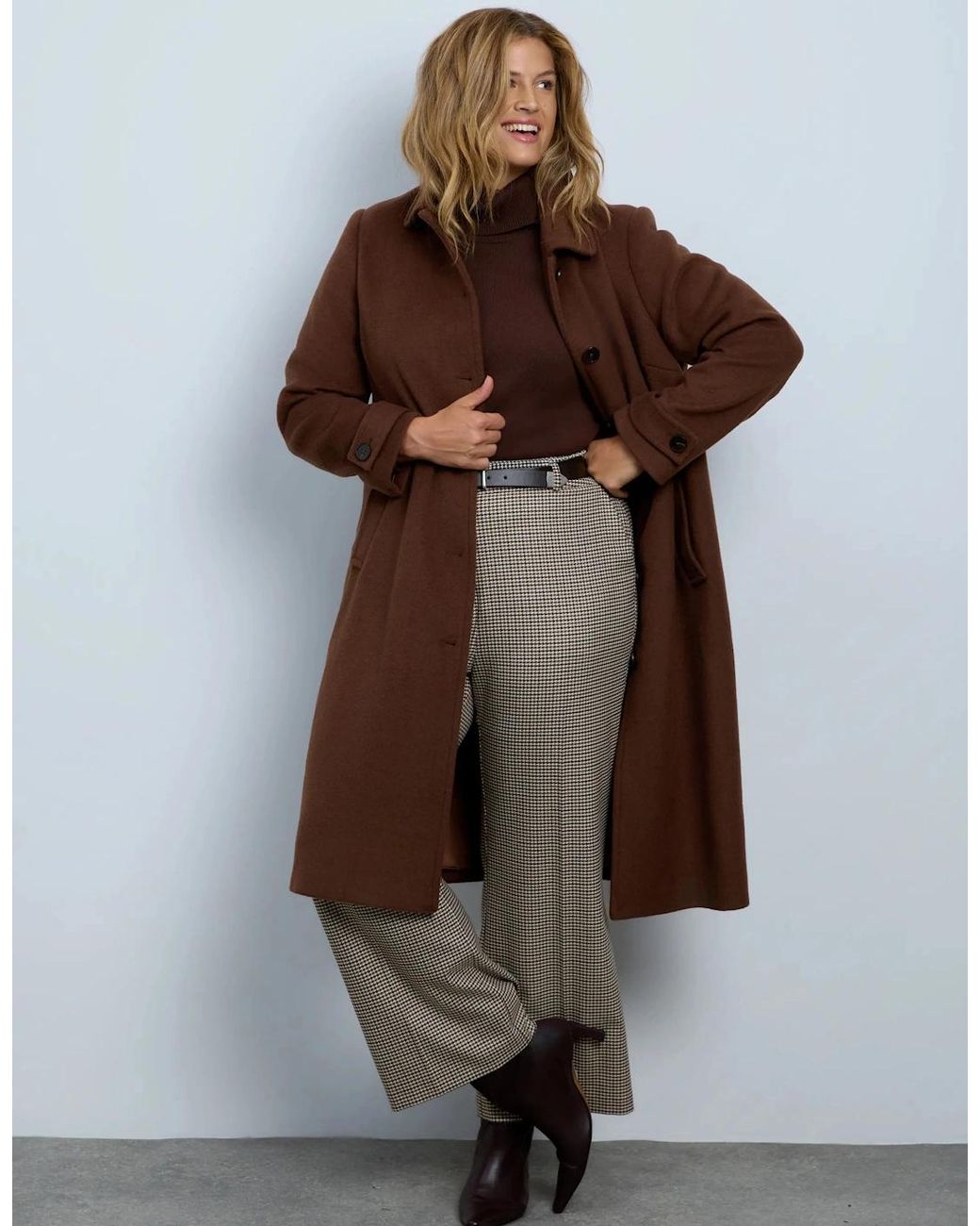 Live Unlimited London Blue Wool Blend Longline Coat