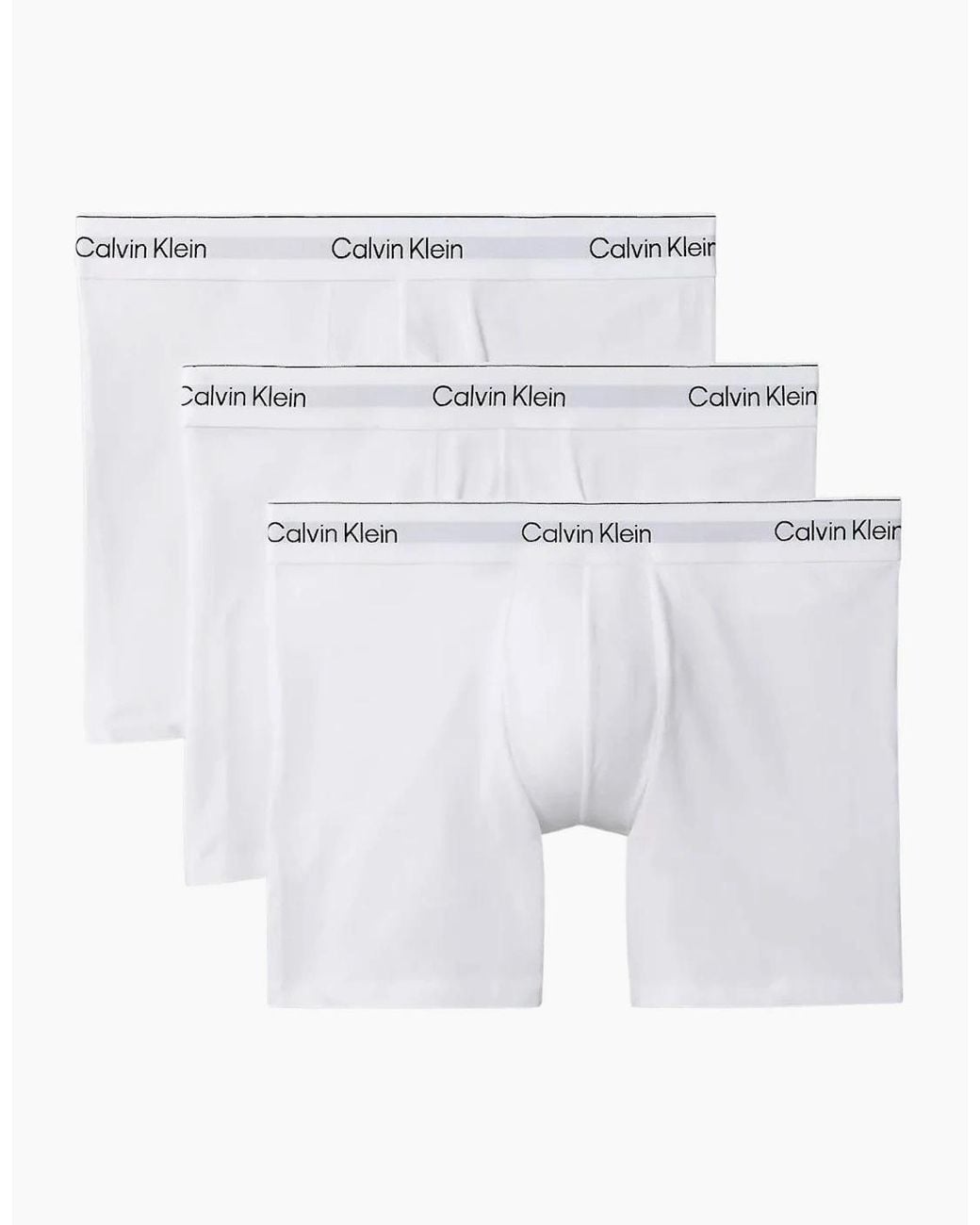 Calvin Klein White 3-Pack Icon Cotton Stretch Boxer Briefs, All for men