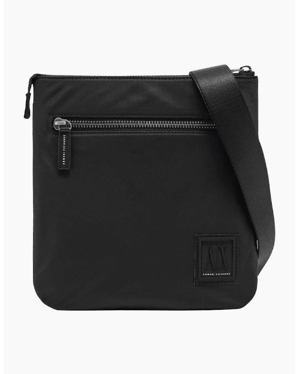 ARMANI EXCHANGE Black Nylon Icon Logo Side Bag for men