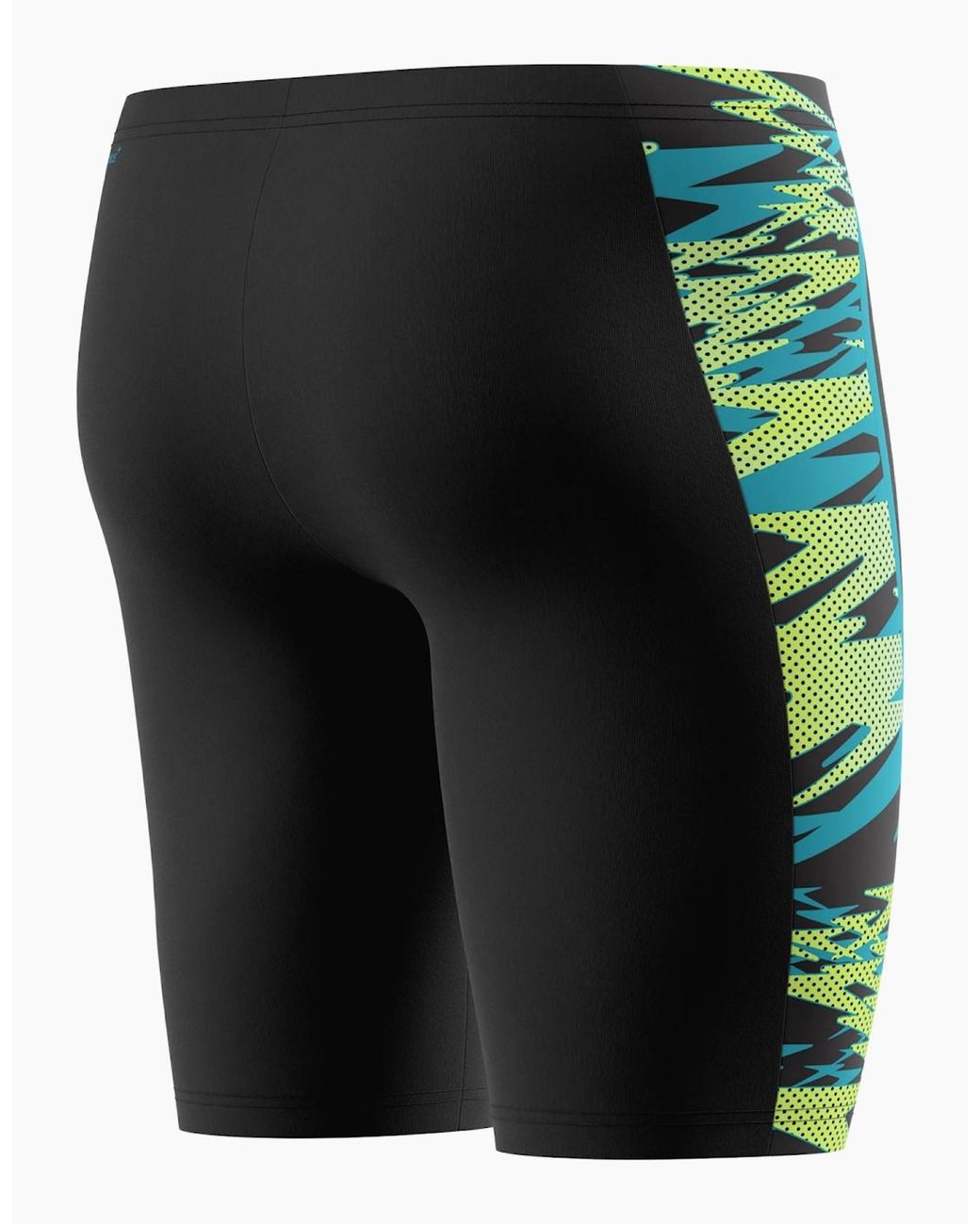 Speedo Black Hyperboom Splice Patterned Mid Rise Jammer Shorts for men