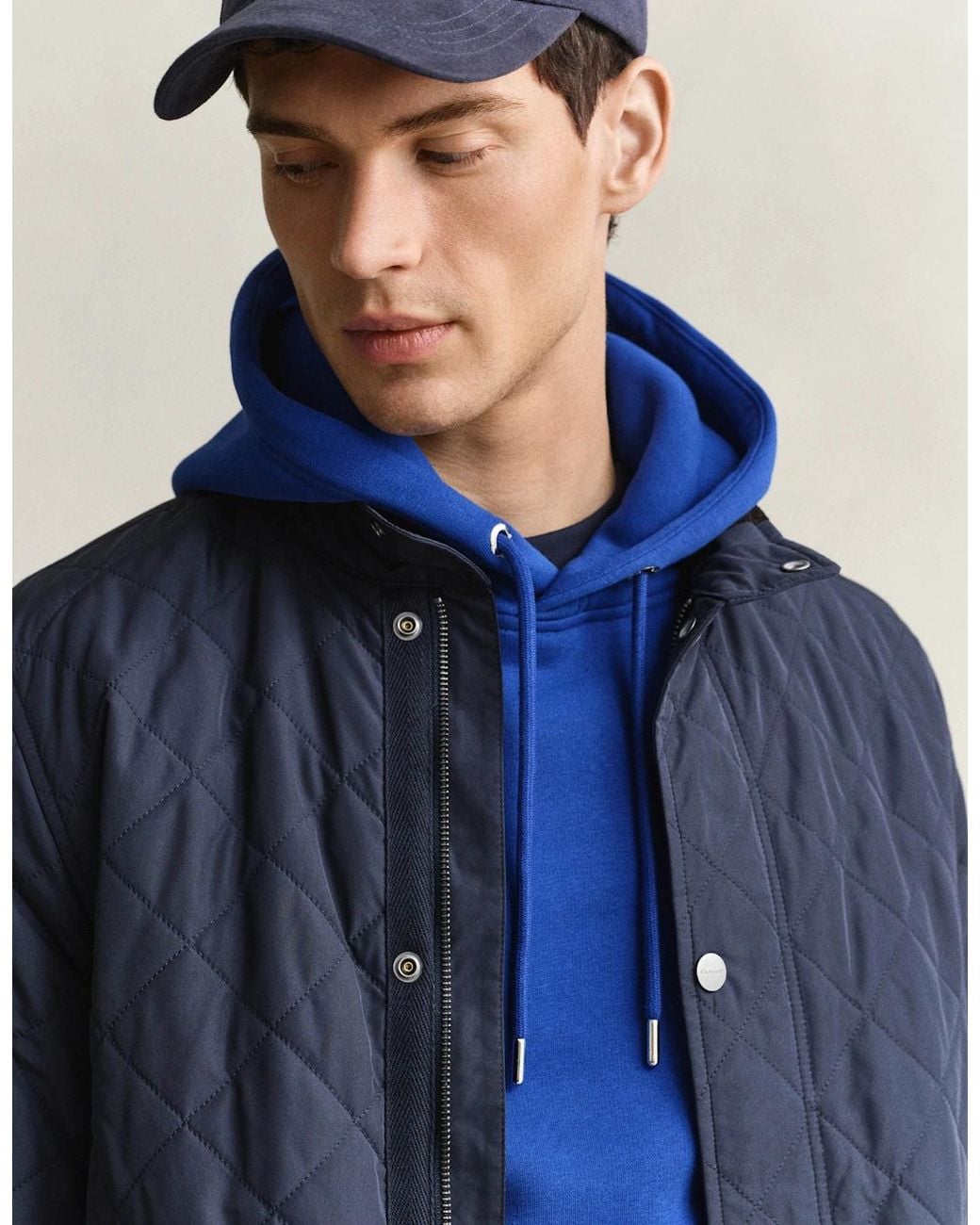 Gant Blue Quilted Mid Jacket for men