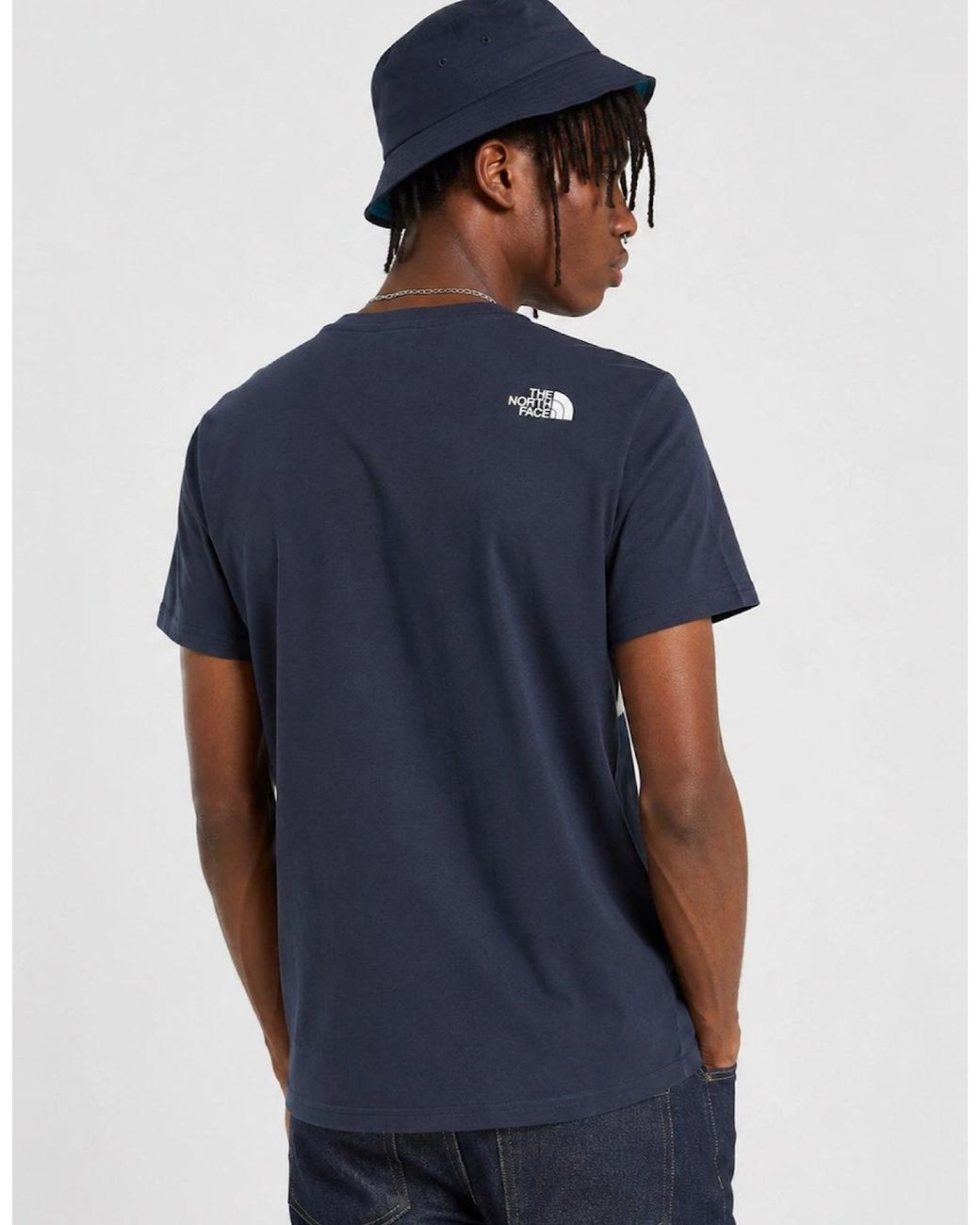 The North Face Blue Colour Block T Shirt for men