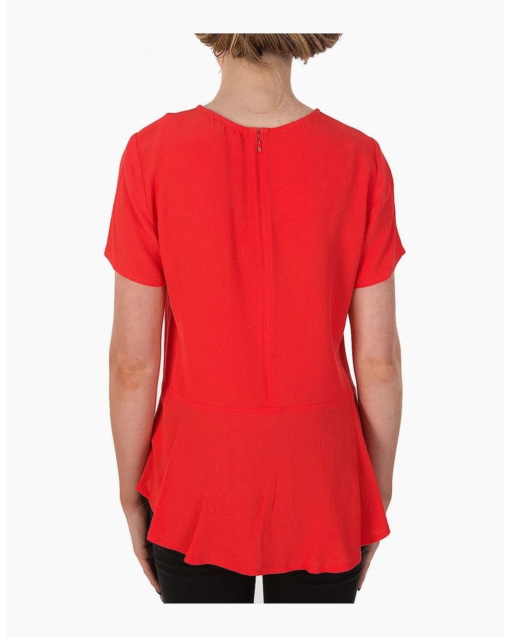 Michael Kors Red Bk Pplum