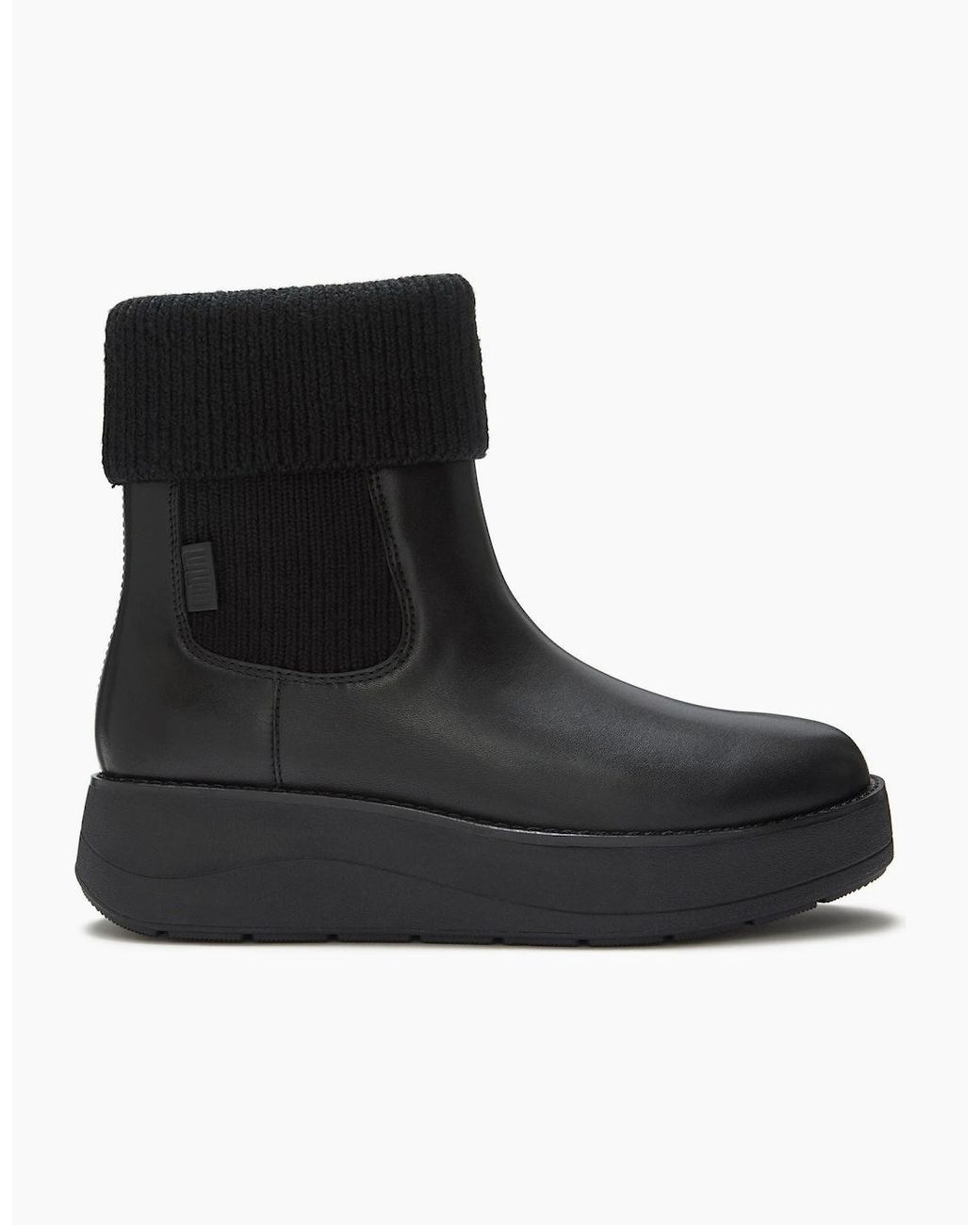 Fitflop Black Gen-Ff Roam Knit Leather Boots