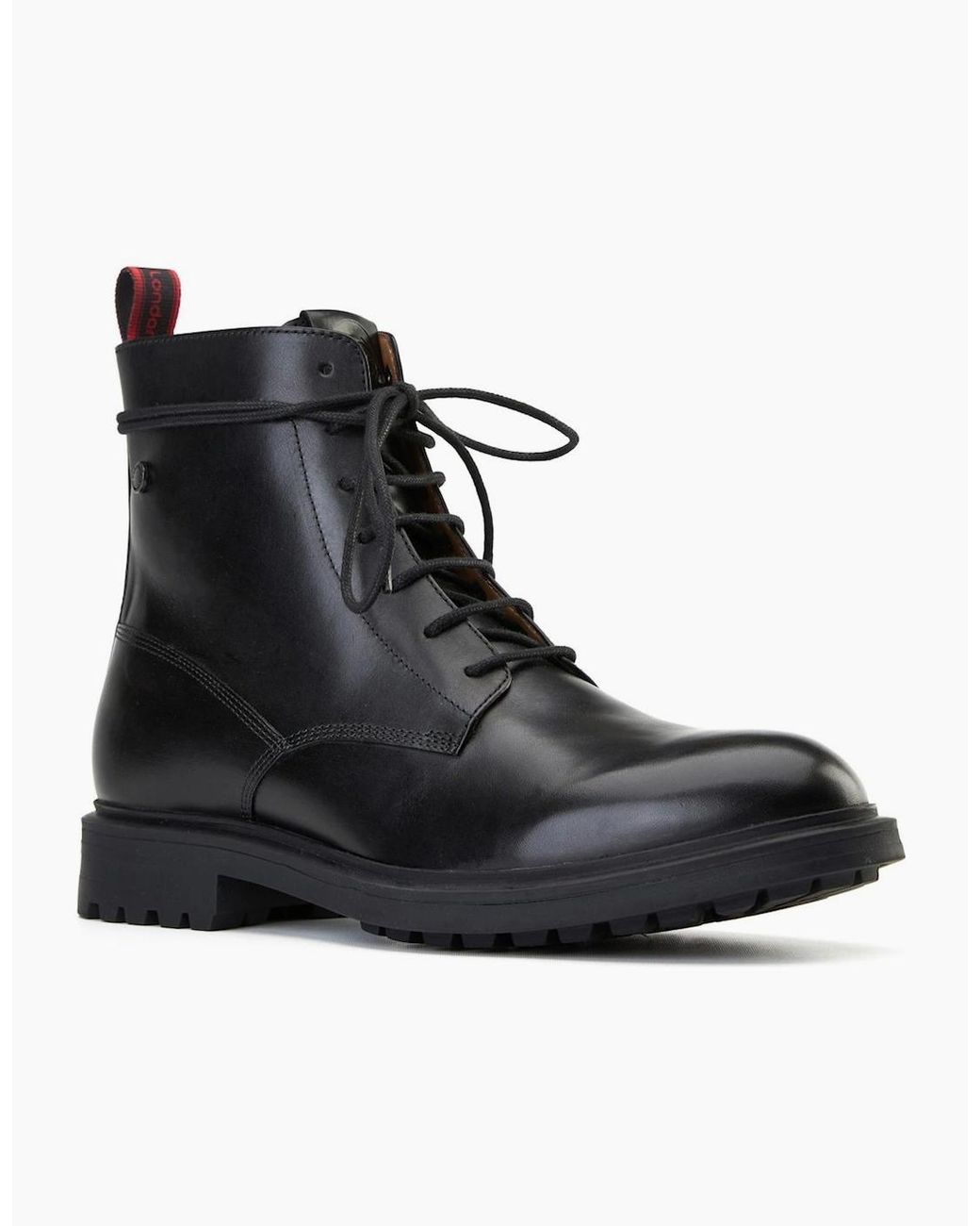 Base London Black Brunel 7 Eyelet Boot for men