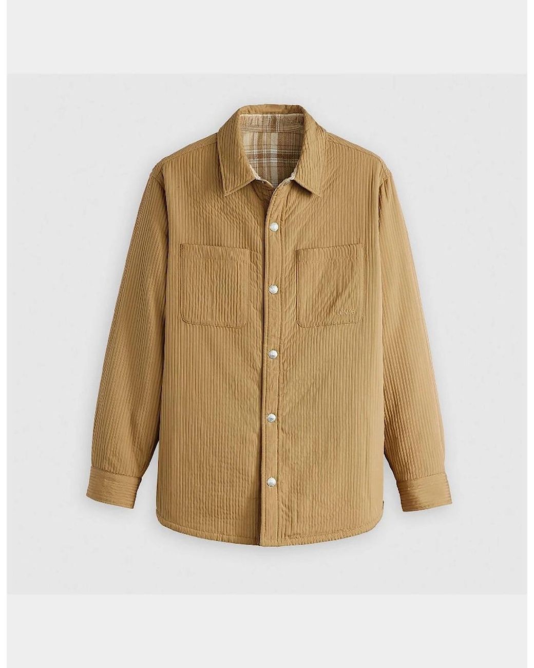 Levi's Natural Levi's Bryant Snap Button Solid Patterned Overshirt for men