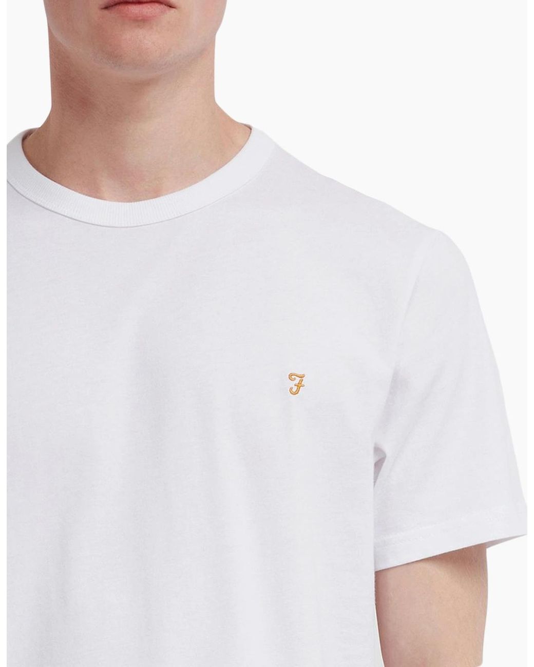 Farah White New Danny T-Shirt for men