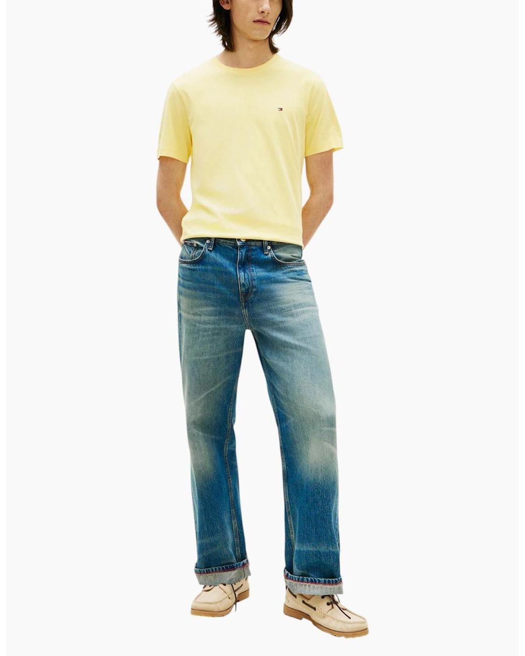 Tommy Hilfiger Yellow 10839 T Shirts Cotton Tee for men