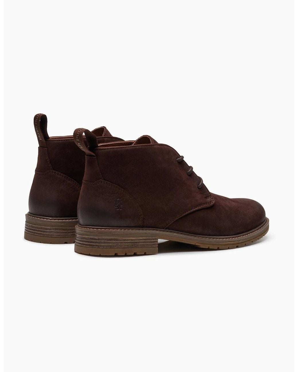 Hush Puppies Brown Ricky Leather Dark Ankle Boots for men