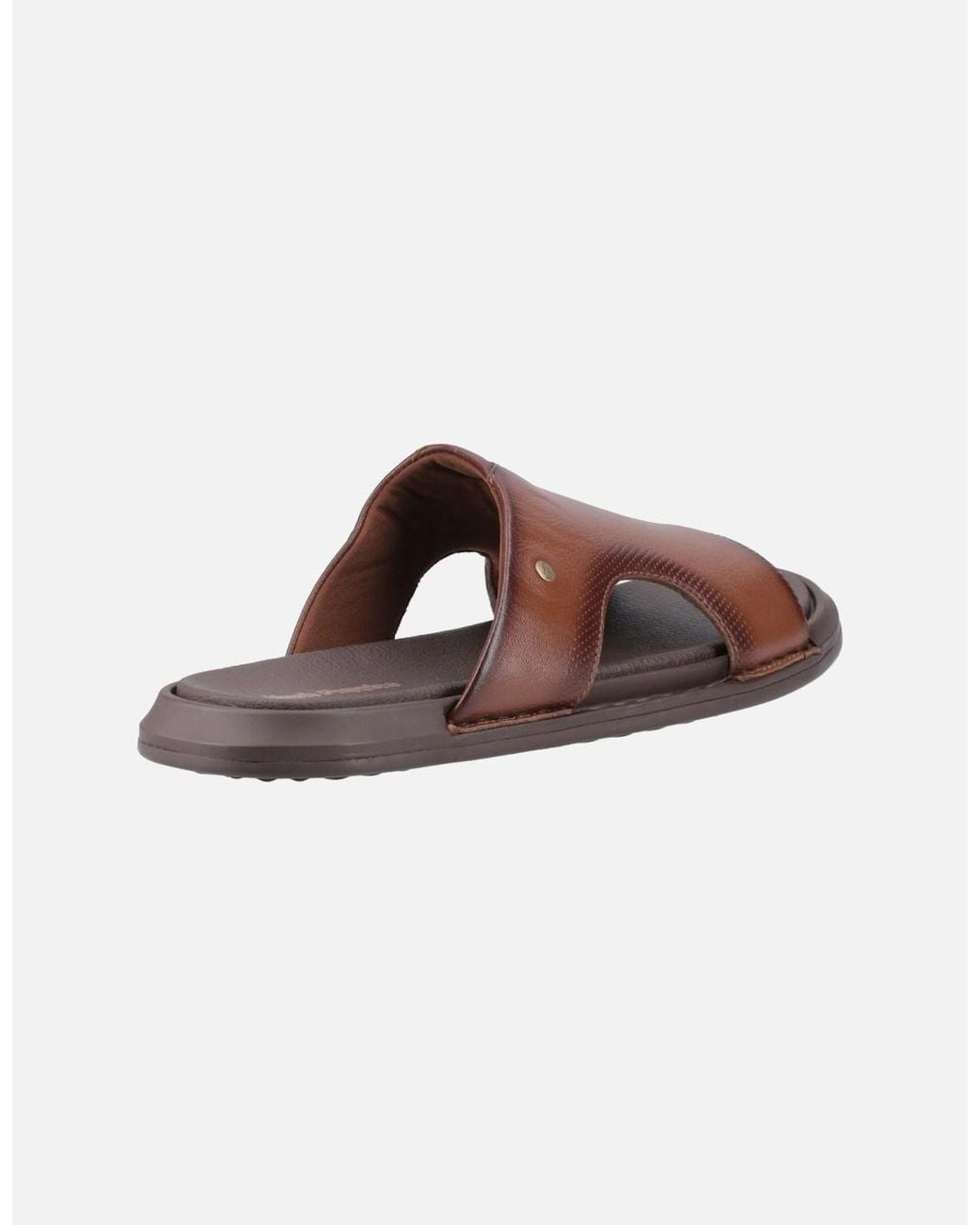 Hush Puppies Brown Callum Slide Leather Sandals for men