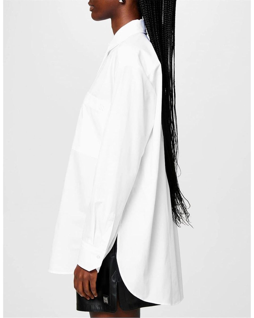 Boss White Oversize Fit Long Sleeve Shirt
