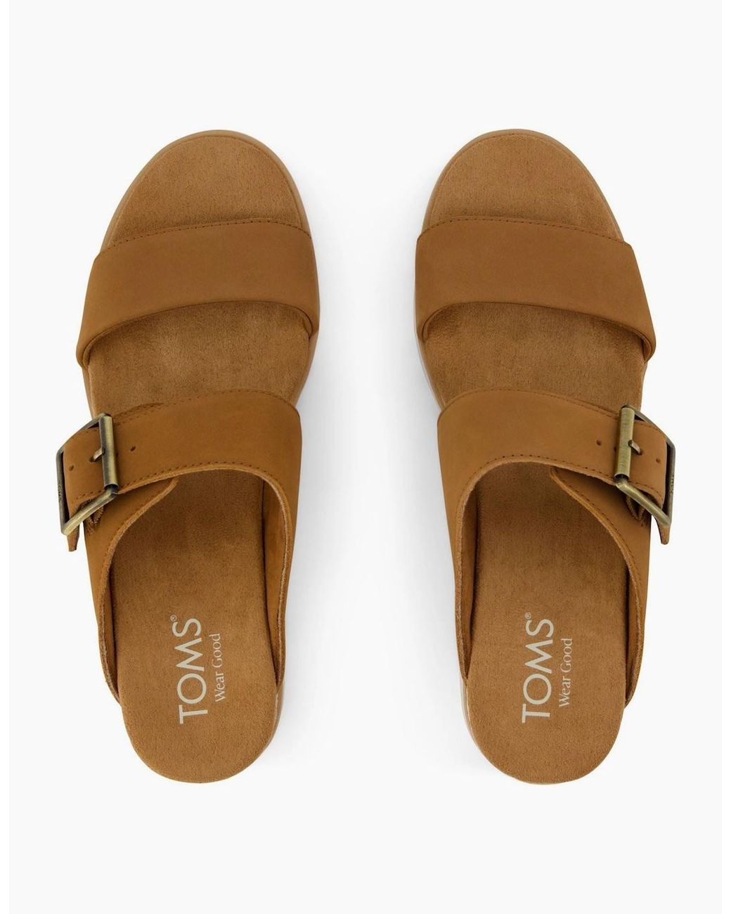 TOMS Brown Diana Open Toe Platform Sandals