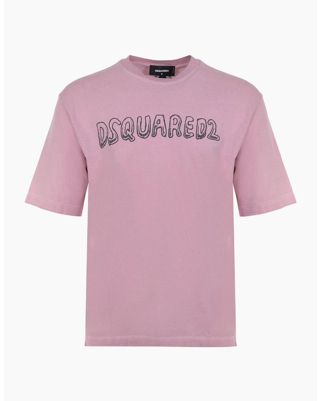 DSquared² Pink Best Fade Loose Fit Cartoon Logo T-Shirt Dusty Antic Rose for men