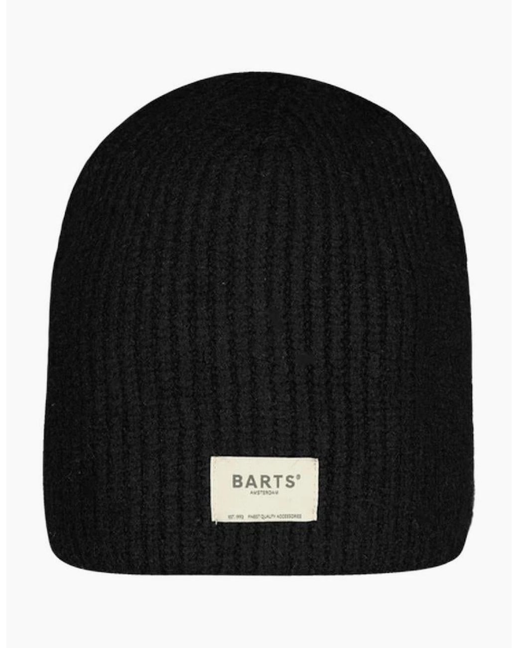 Barts Black Darty Cuffed-Less Knitted Beanie
