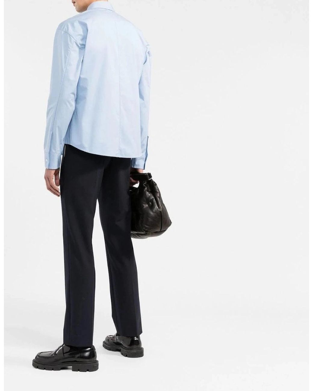 Valentino Blue Cotton Popeline Shirt for men