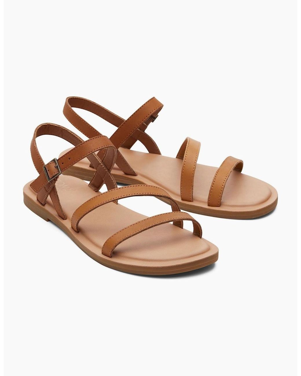 TOMS Brown Kira Leather Tan Sandals for men