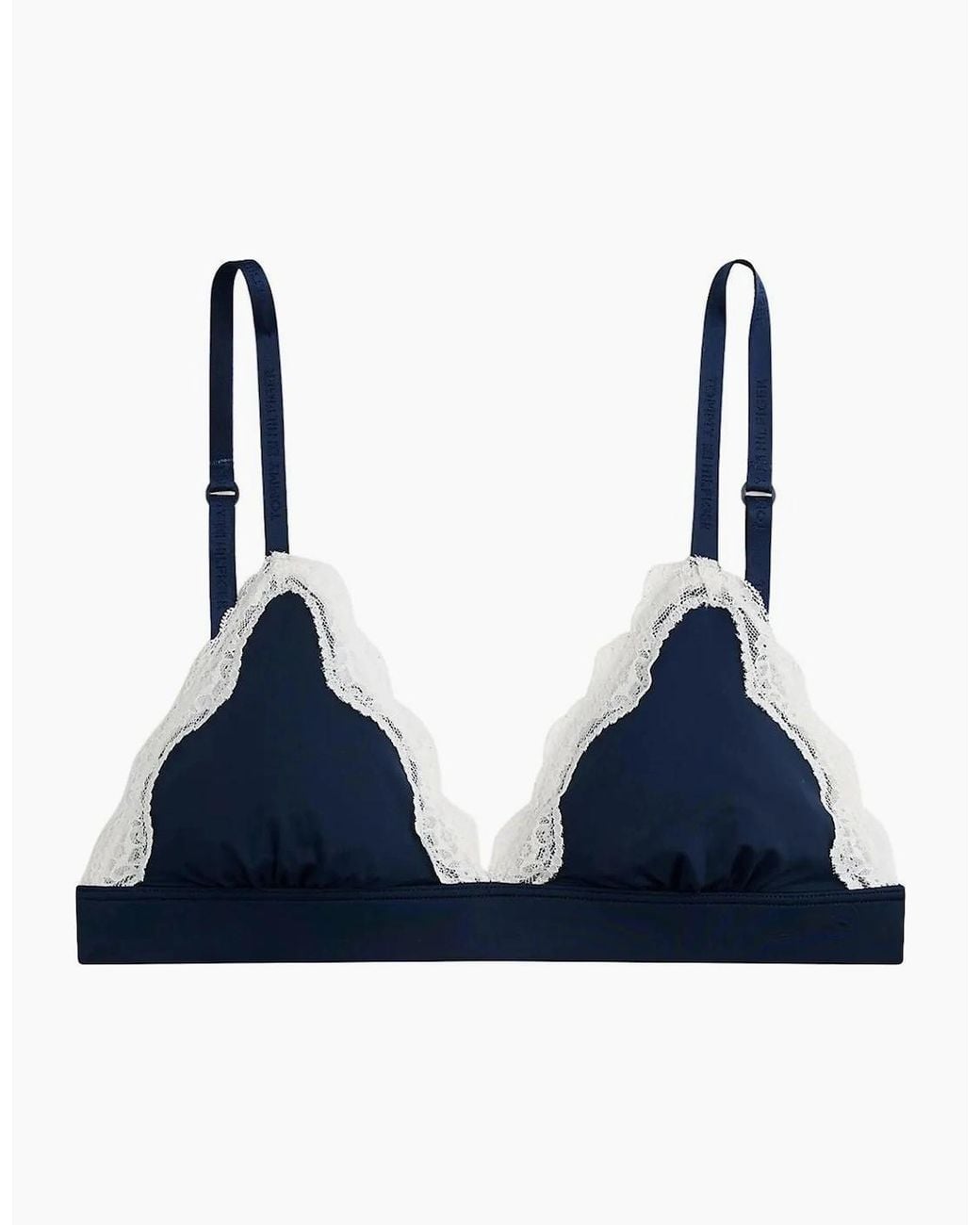Tommy Hilfiger Blue Th Micro Lace Triangle Bra, Dark Night