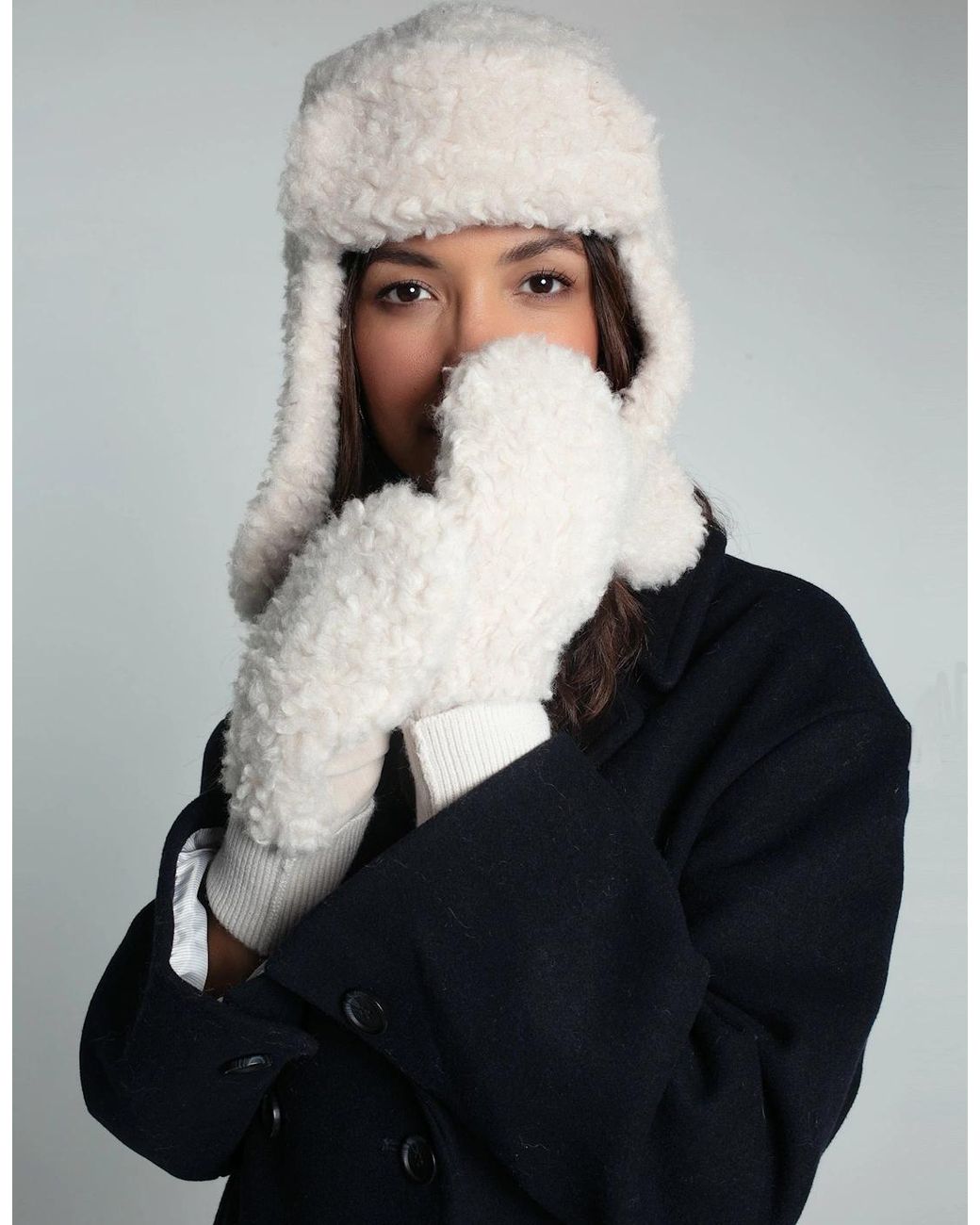 Nooki Design White Billie Faux Fur Trapper Natural
