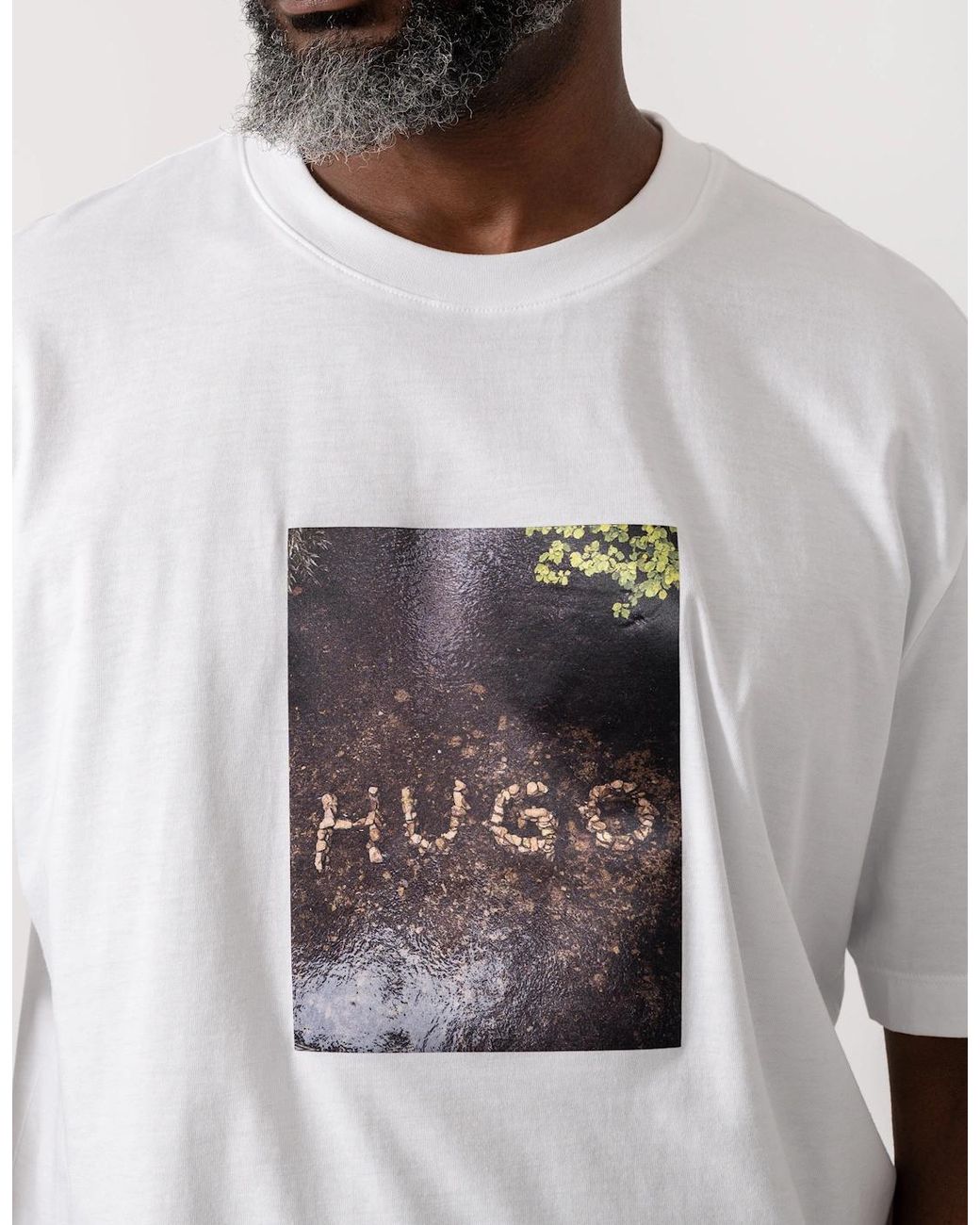 Boss White Hugo Doreston Graphic T-Shirt for men
