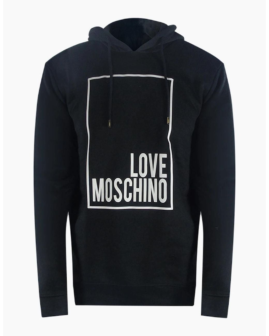 Love Moschino Blue Box Logo Hoodie for men