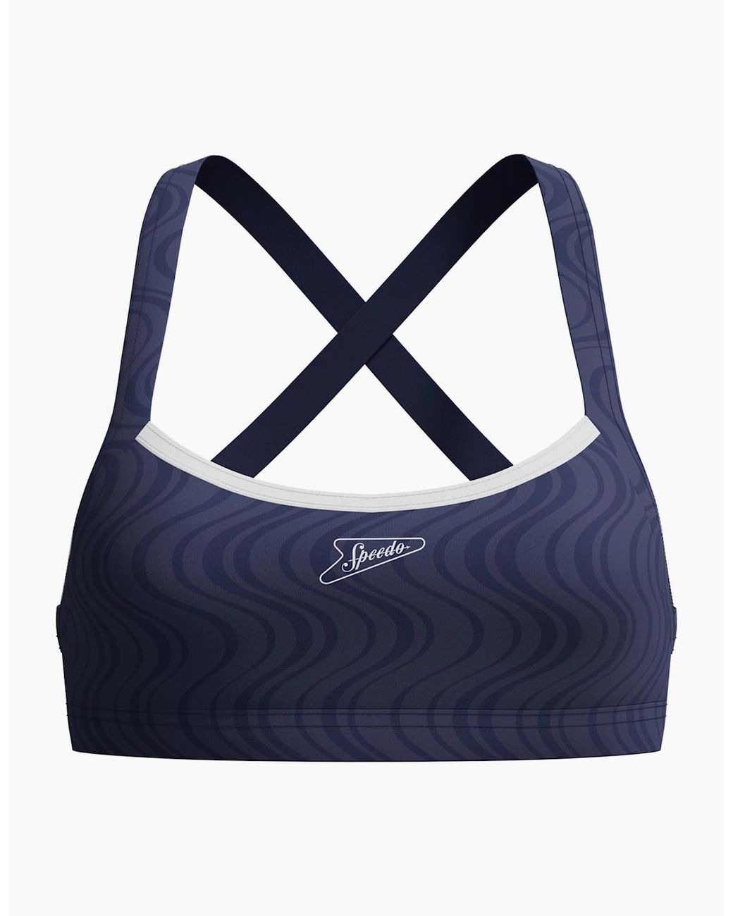 Speedo Blue Ladies Textured Cross Back Bikini Top