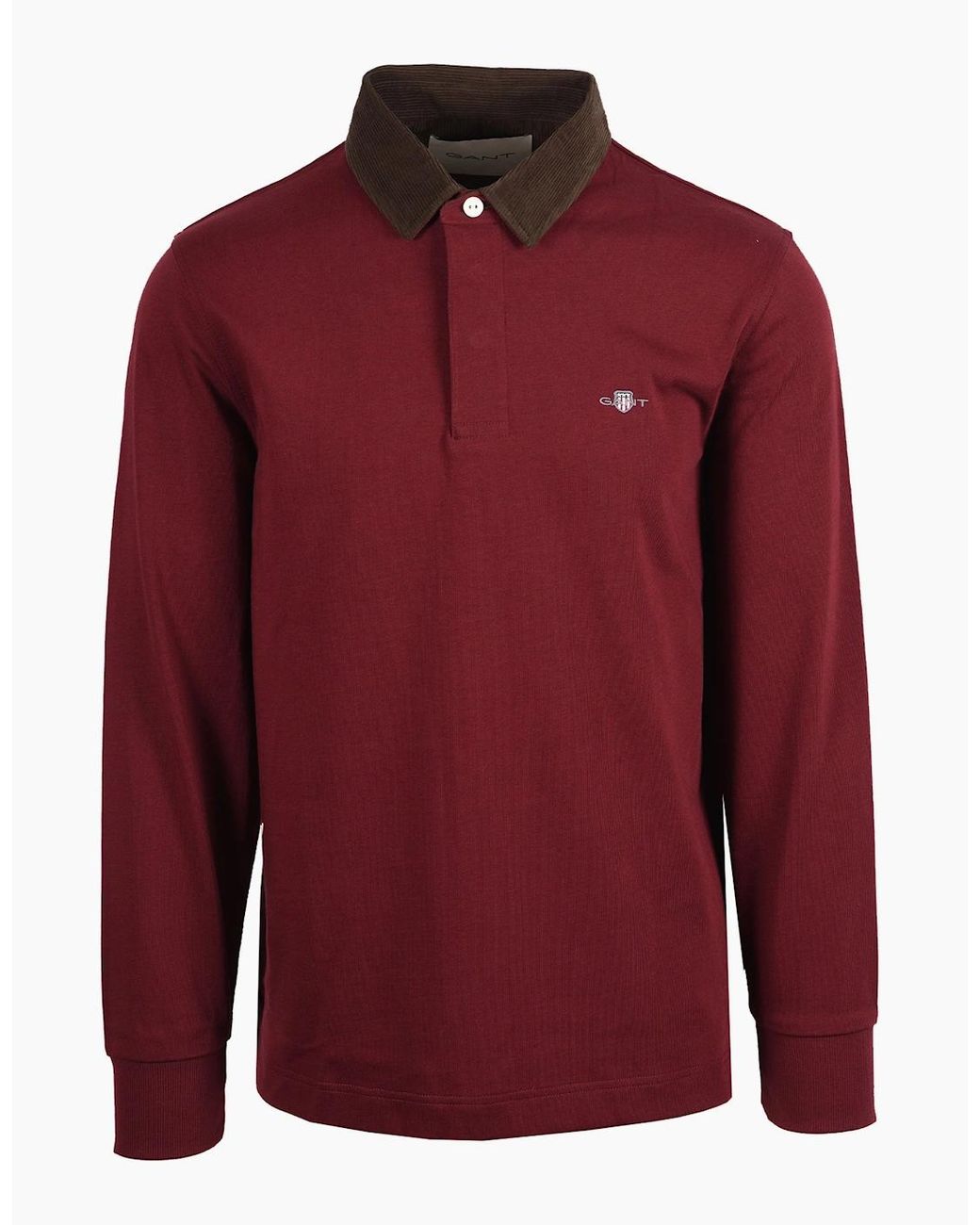 Gant Red Cord Collar Rugger Deep Grape Wine for men