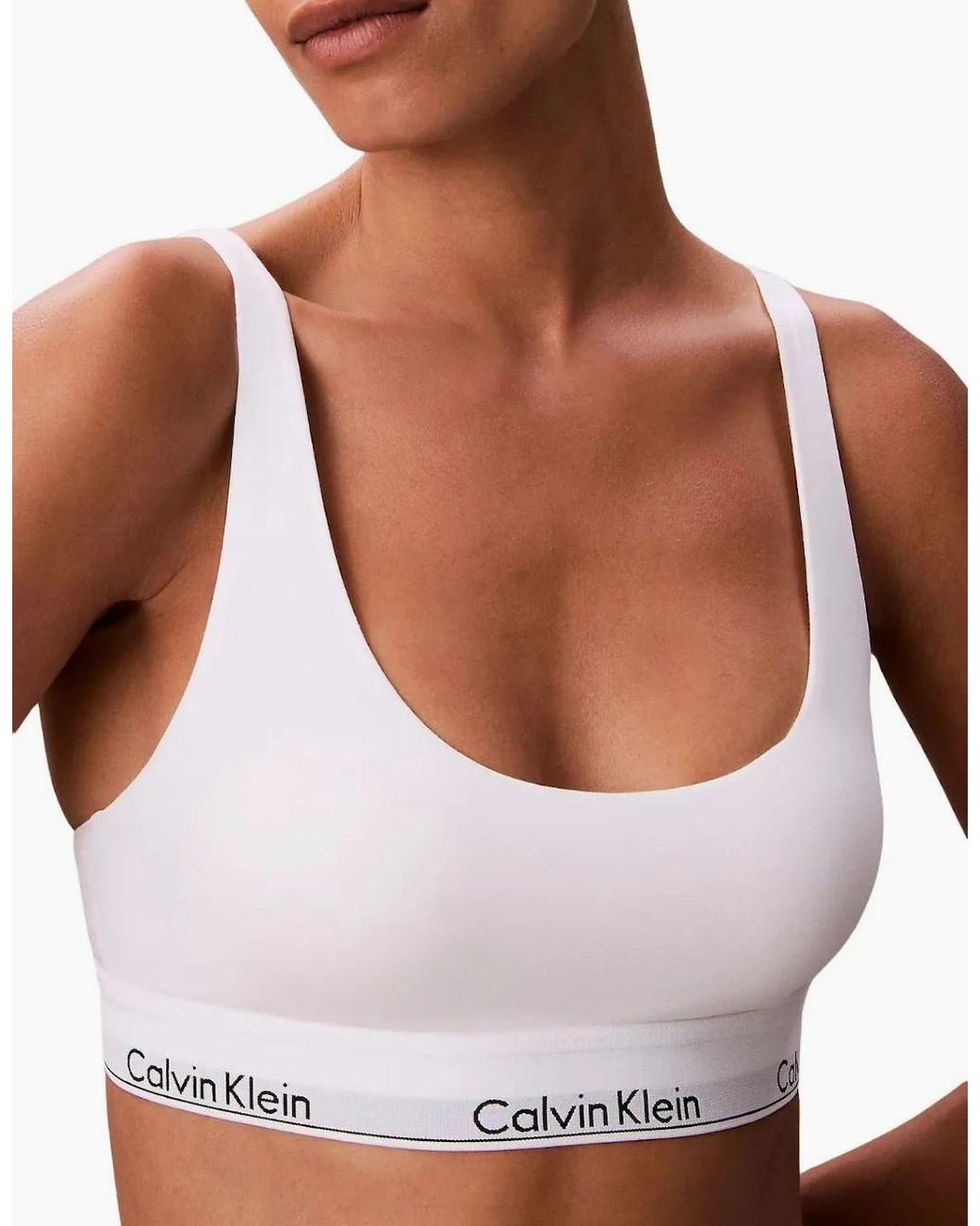 Calvin Klein White Icon Cotton Modal Lightly Lined Bralette