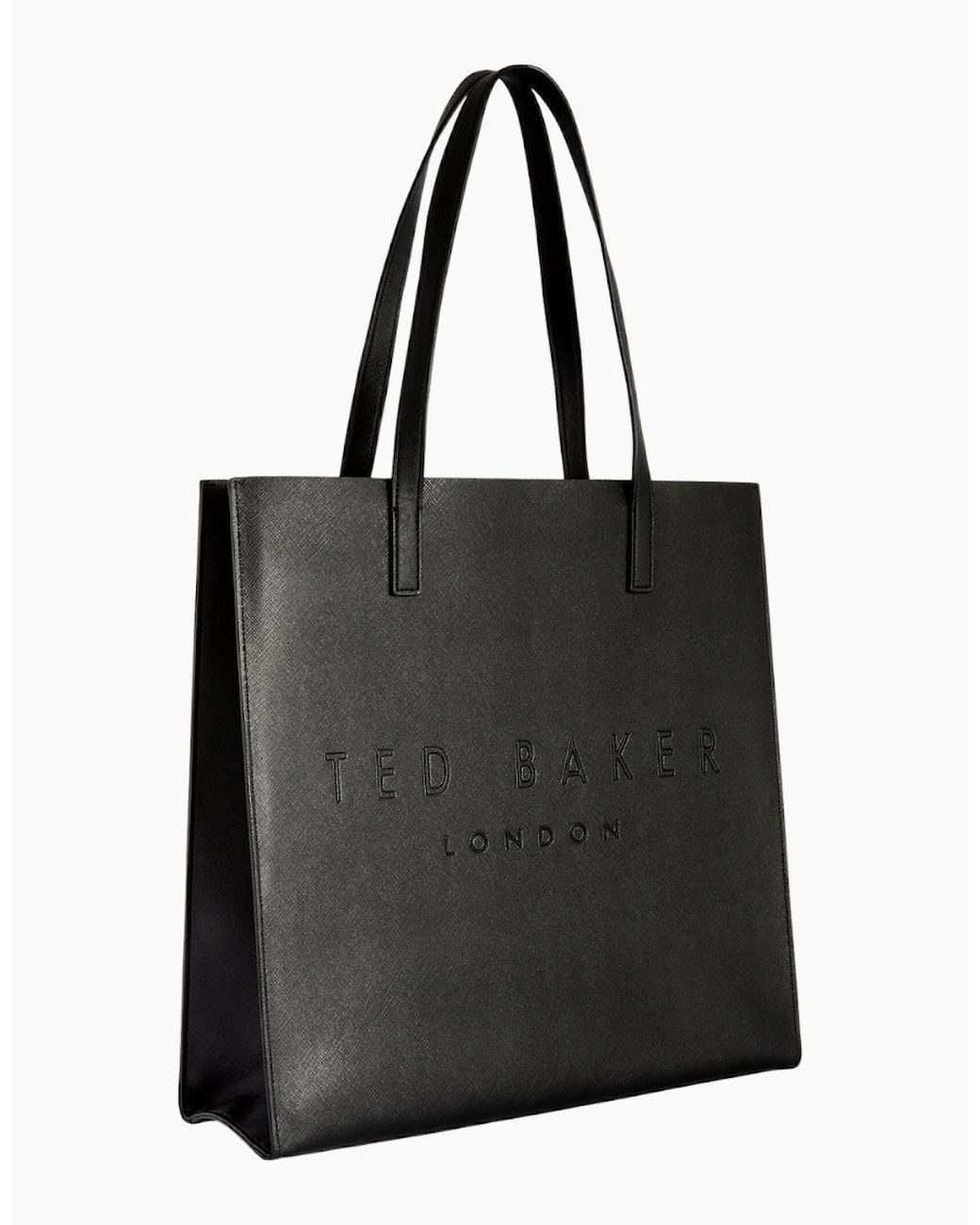 Ted Baker Black Crosshatch Large Icon Bag