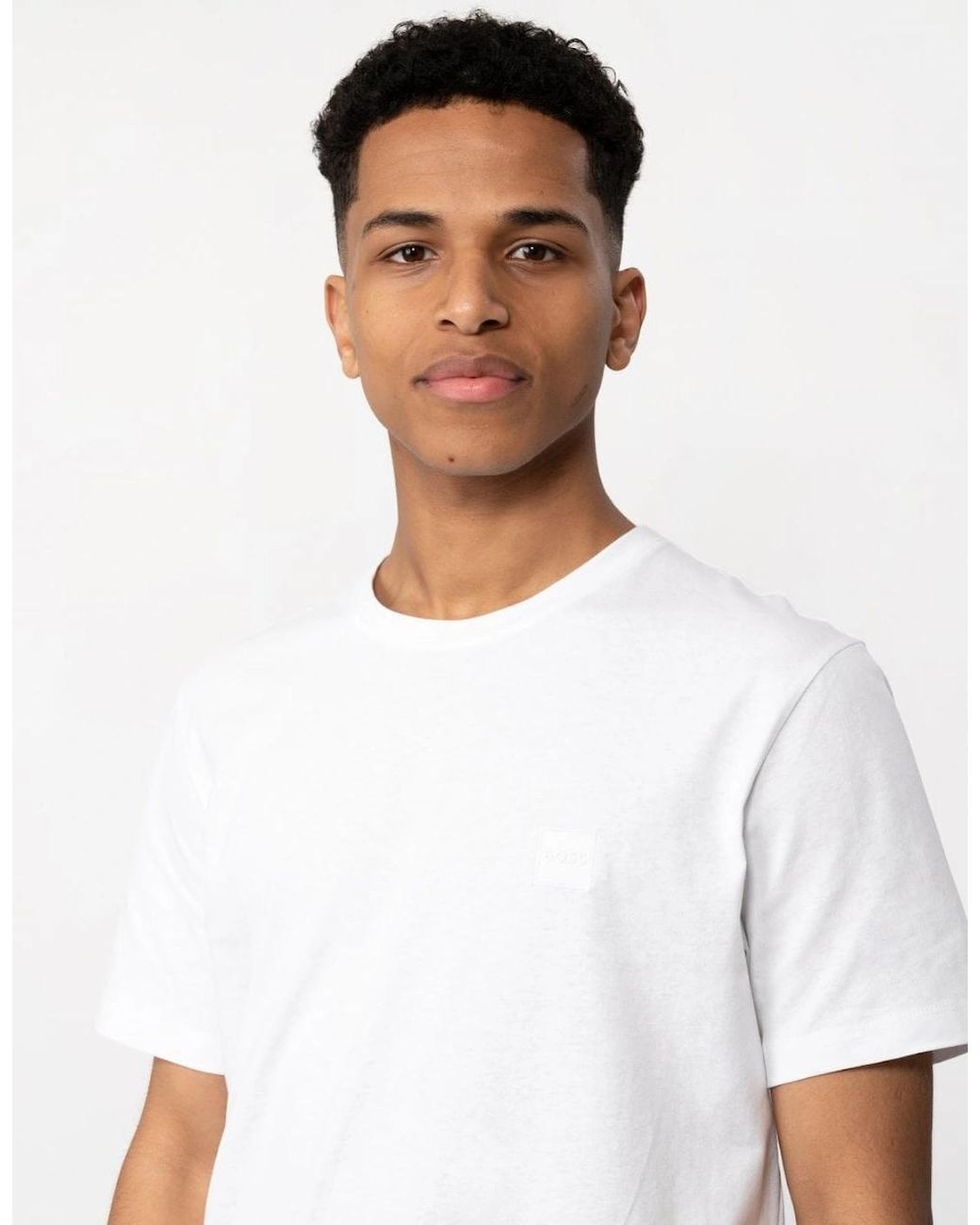 Boss White Boss Tales Cotton-Jersey T-Shirt With Logo Patch Nos for men