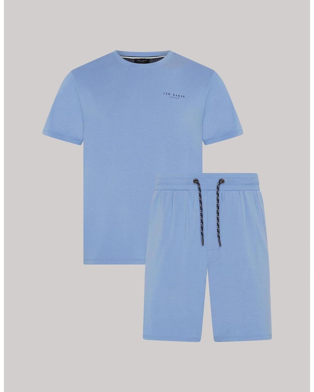 Ted Baker Blue Modal T Shirt And Short Set Loungewear Riviera for men