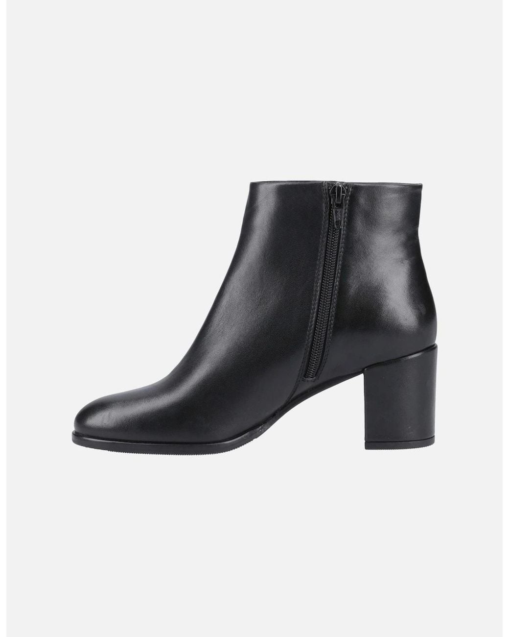 Hush Puppies Black Claridy Leather Heeled Ankle Boots