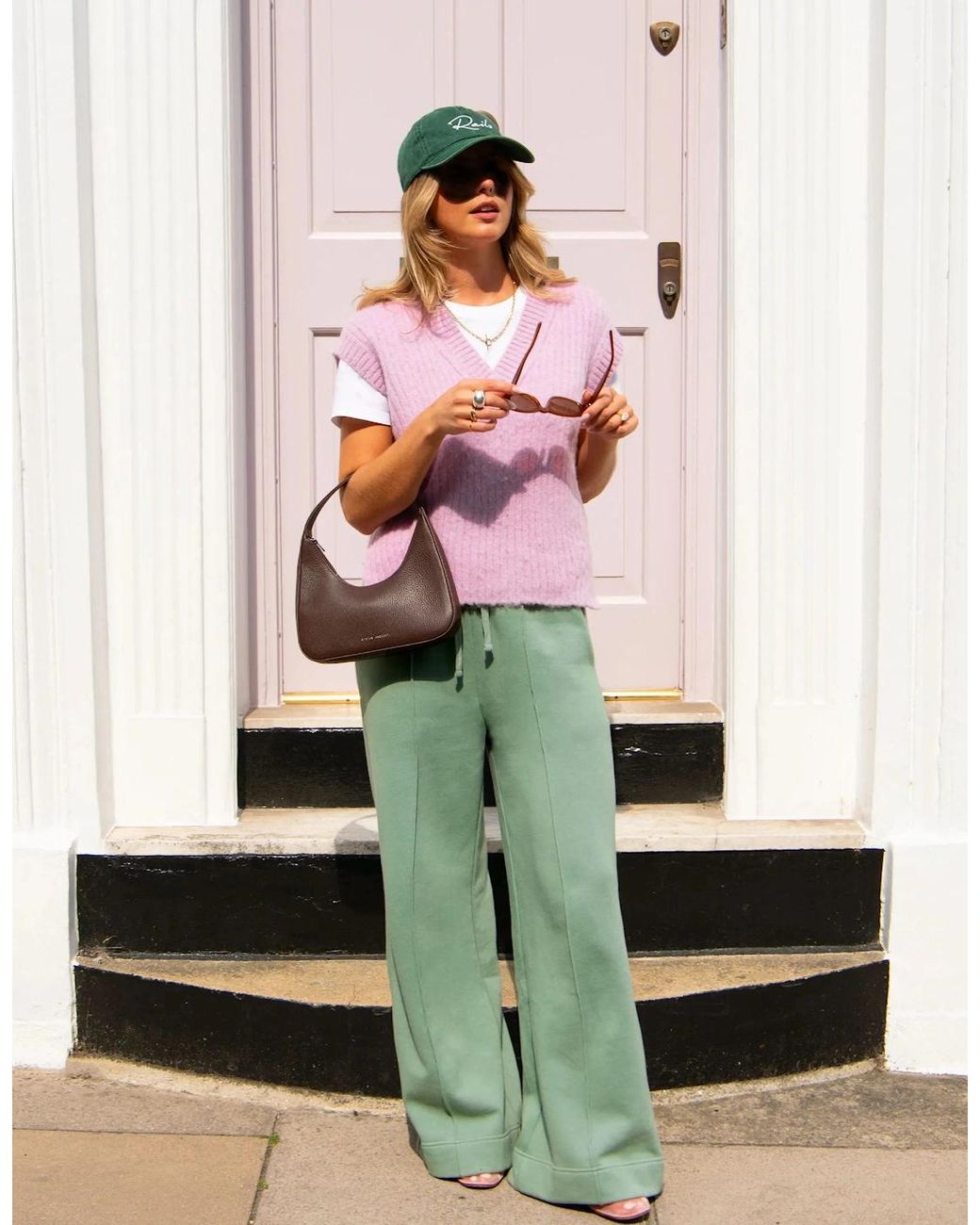 Ro&zo Green Sage- Wide-Leg Sweatpants