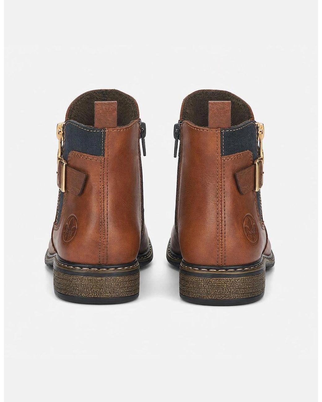 Rieker Brown Z4959-22 Leather Boots Chestnut