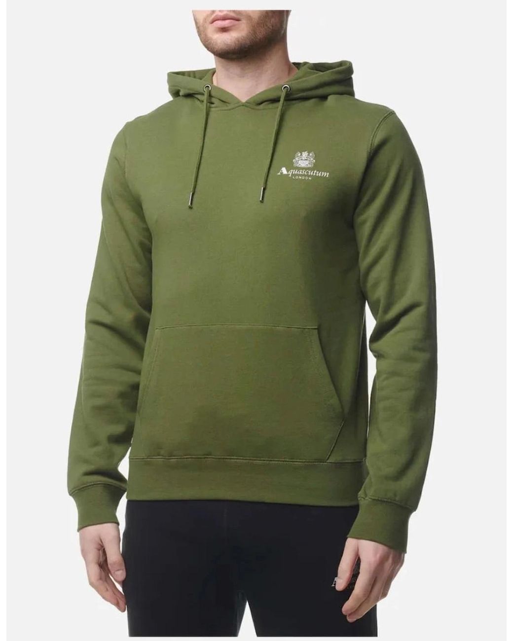 Aquascutum Green Active Big Logo Hoodie for men