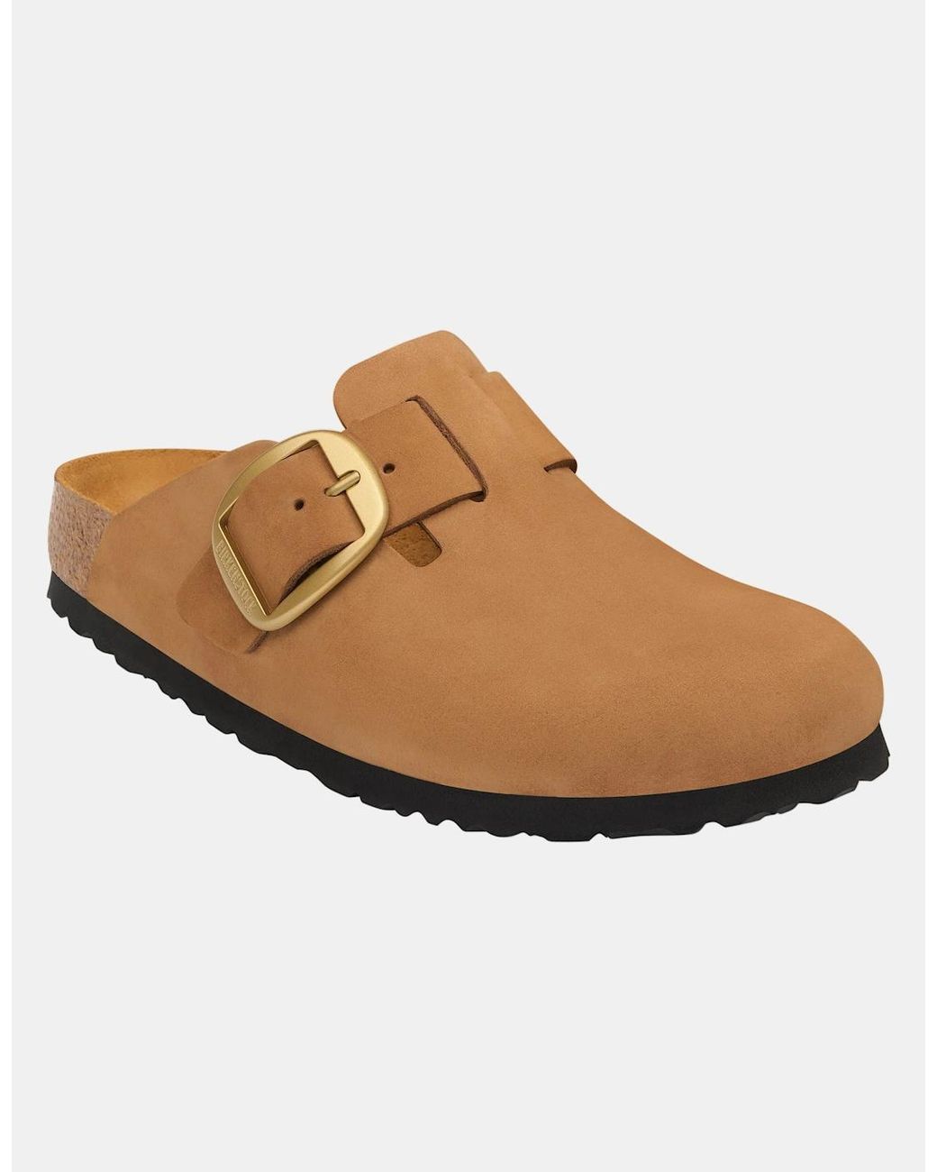 Birkenstock Boston Brown Big Buckle Nubuck Leather Clogs