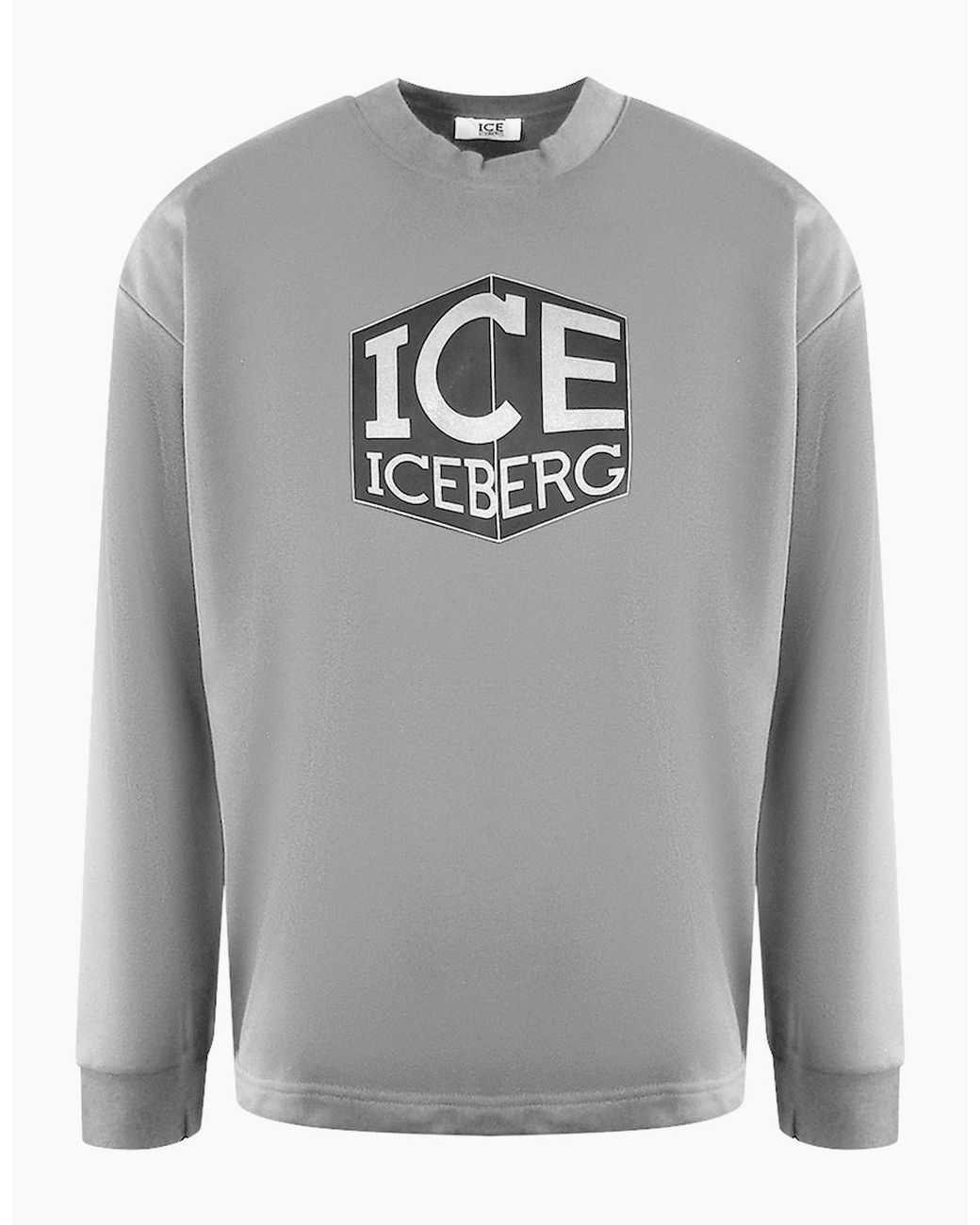 Iceberg Gray Ice Cubed Logo Sweatshirt for men