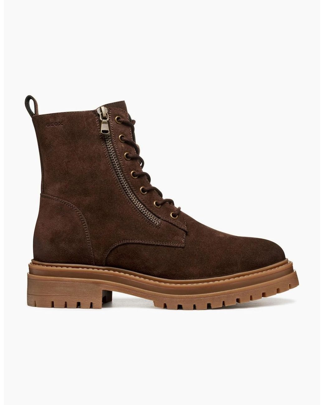 Geox Brown D Iridea F Leather Dark Boots