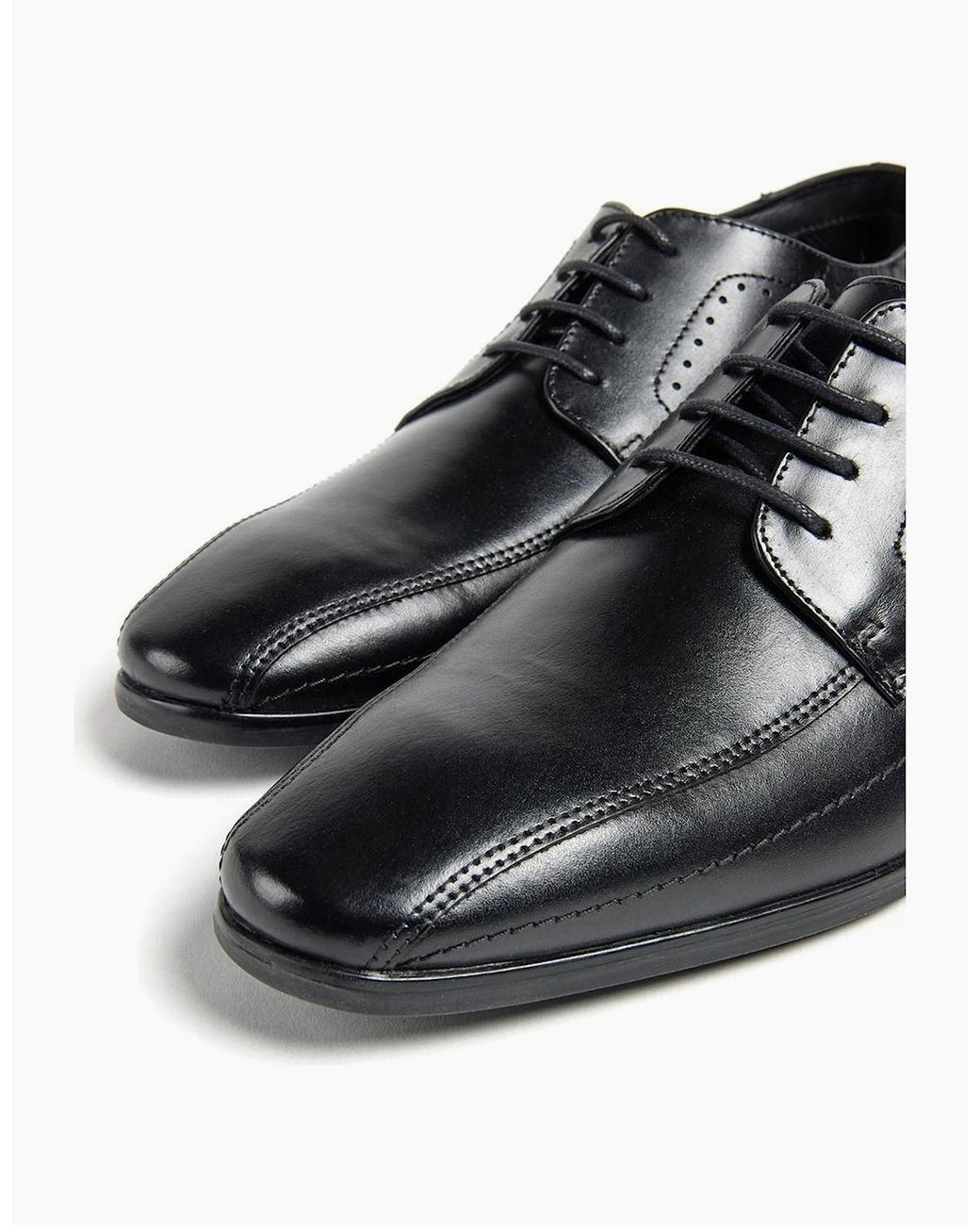 Pod Black Duke Leather Derby Shoes for men