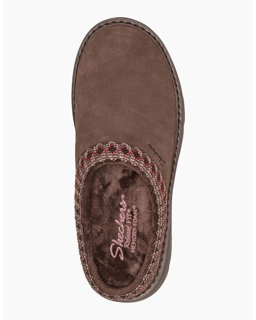 Skechers Brown Keepsakes Cozy Cascade Leather Chocolate Slippers