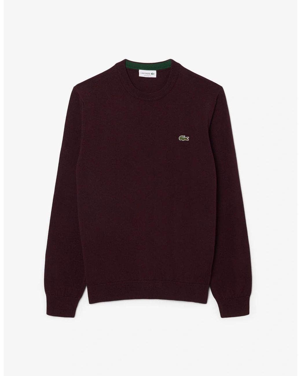 Lacoste Purple Organic Cotton Crew Neck Sweater for men
