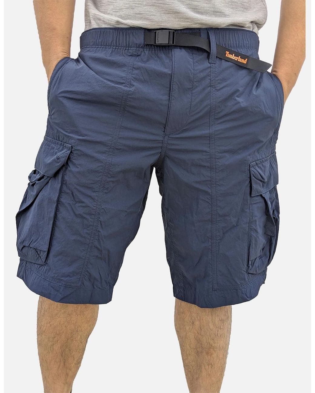 Timberland Blue Cargo Shorts Elasticated Summer Casual Quick Dry Beach Shorts for men